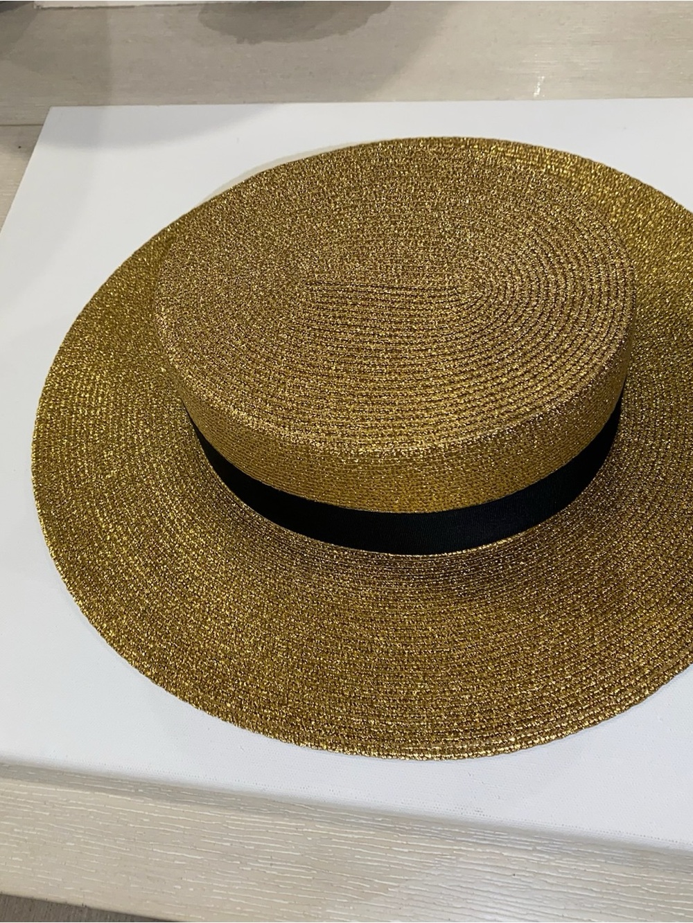 Gucci Lame Gold Straw Hat - Picture 6 of 7